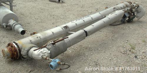 Used J.D. Cousins Two Pass Shell & Tube Heat Exchanger, approximately 61 square feet, horizontal, model FS6144BEM. 316L Stainless steel shell rated 150/FV psi at 300 deg F and –20 deg F at 150/FV psi...