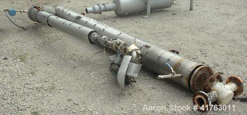 Used J.D. Cousins Two Pass Shell & Tube Heat Exchanger, approximately 61 square feet, horizontal, model FS6144BEM. 316L Stainless steel shell rated 150/FV psi at 300 deg F and –20 deg F at 150/FV psi...
