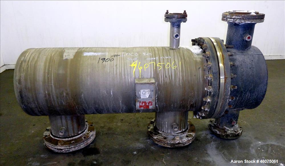 Used J.F.D. Tube & Coil Products U Tube Shell & Tube Heat Exchanger, Approximate 454 Square Feet, Horizontal. SB-434-825 Incoloy 825 shell rated 75 psi at 350 degrees F, (232) 3/4" diameter x 60" lon...