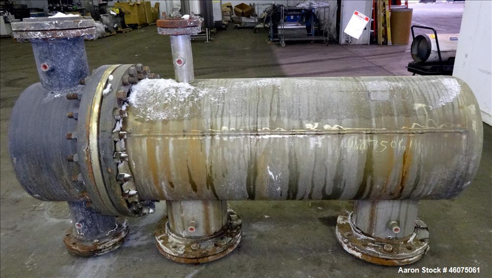 Used J.F.D. Tube & Coil Products U Tube Shell & Tube Heat Exchanger, Approximate 454 Square Feet, Horizontal. SB-434-825 Incoloy 825 shell rated 75 psi at 350 degrees F, (232) 3/4" diameter x 60" lon...
