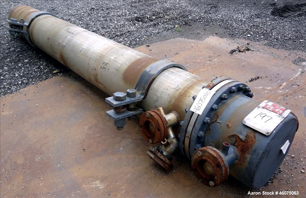 Used J.F.D. Tube & Coil Products U Tube Shell & Tube Heat Exchanger, Approximate 597 Square Feet, Horizontal. 316L Stainless steel shell rated 75 psi at 350 degrees F, (127) 3/4" diameter x 144" long...