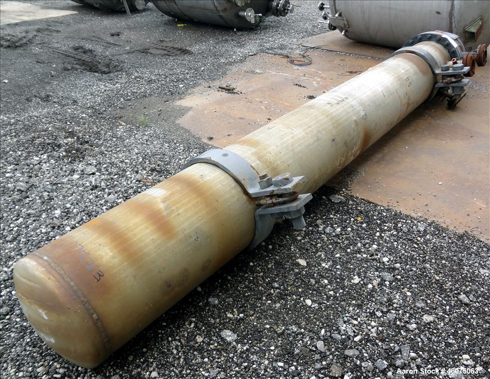 Used J.F.D. Tube & Coil Products U Tube Shell & Tube Heat Exchanger, Approximate 597 Square Feet, Horizontal. 316L Stainless steel shell rated 75 psi at 350 degrees F, (127) 3/4" diameter x 144" long...