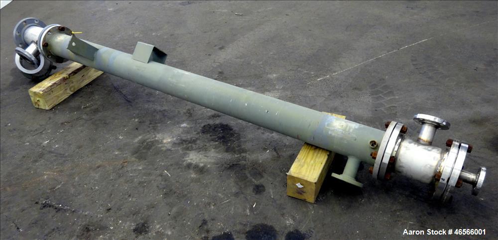 Used Johansing Iron Works Shell & Tube Heat Exchanger, Approximately 37 Square Feet, Vertical. Carbon steel shell rated 150 psi at 170 degrees F. (24) 316L Stainless steel 3/4" diameter x 7'-10-3/8" ...