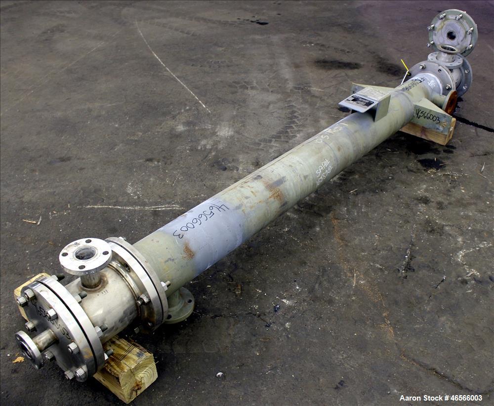 Used Johansing Iron Works Shell & Tube Heat Exchanger, Approximately 78 Square Feet, Vertical. Carbon steel shell rated 150 psi at 170 degrees F. (51) 316L Stainless steel 3/4" diameter x 7'-10-3/8" ...