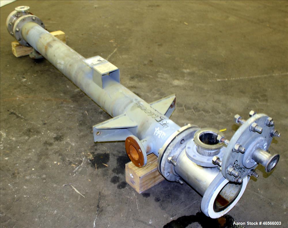 Used Johansing Iron Works Shell & Tube Heat Exchanger, Approximately 78 Square Feet, Vertical. Carbon steel shell rated 150 psi at 170 degrees F. (51) 316L Stainless steel 3/4" diameter x 7'-10-3/8" ...