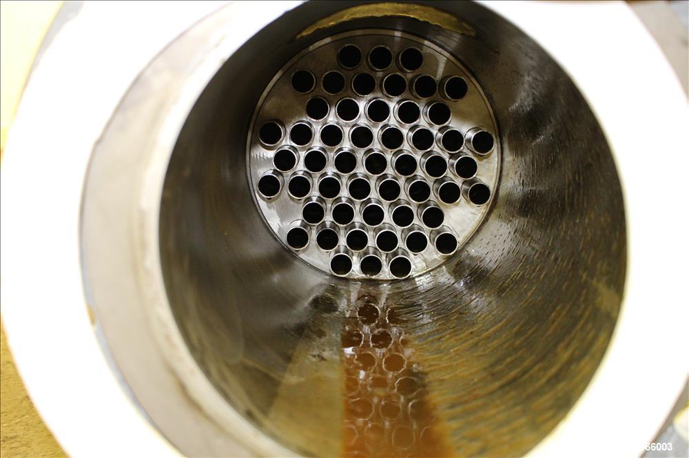 Used Johansing Iron Works Shell & Tube Heat Exchanger, Approximately 78 Square Feet, Vertical. Carbon steel shell rated 150 psi at 170 degrees F. (51) 316L Stainless steel 3/4" diameter x 7'-10-3/8" ...