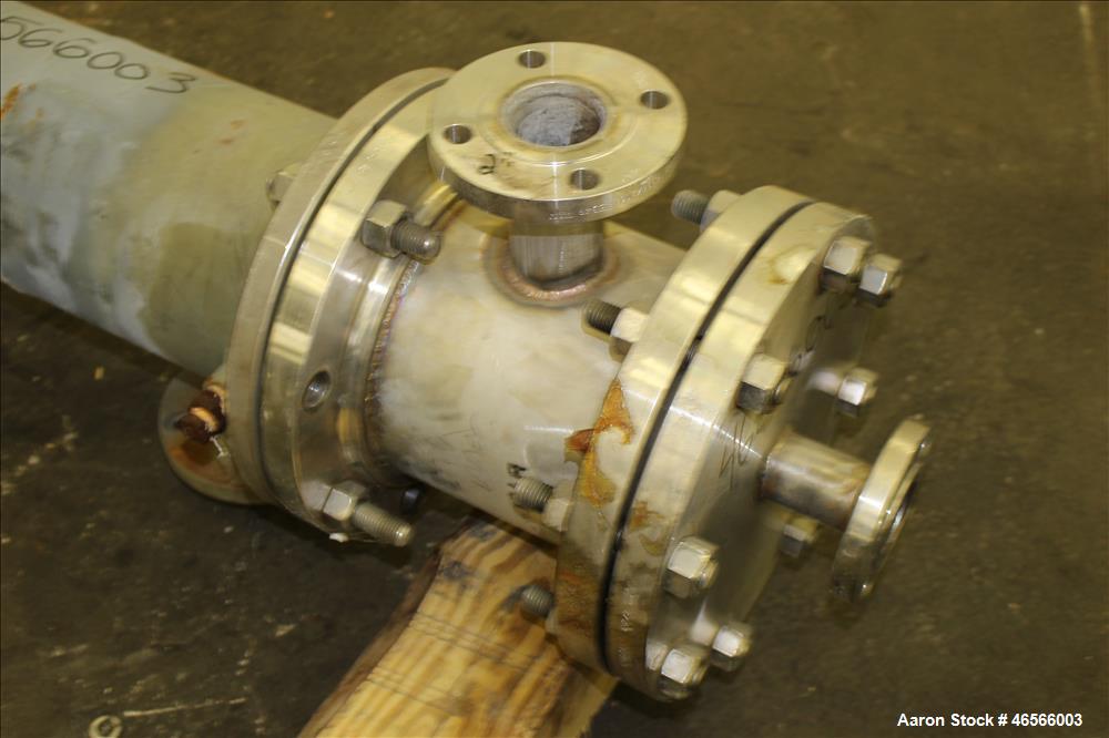 Used Johansing Iron Works Shell & Tube Heat Exchanger, Approximately 78 Square Feet, Vertical. Carbon steel shell rated 150 psi at 170 degrees F. (51) 316L Stainless steel 3/4" diameter x 7'-10-3/8" ...
