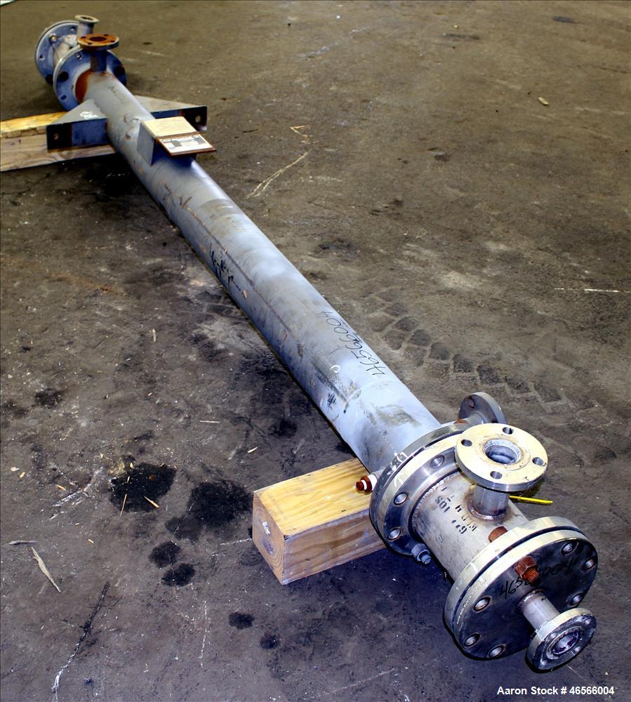 Used Johansing Iron Works Shell & Tube Heat Exchanger, Approximately 37 Square Feet, Vertical. Carbon steel shell rated 150 psi at 170 degrees F. (24) 316L Stainless steel 3/4" diameter x 7'-10-3/8" ...