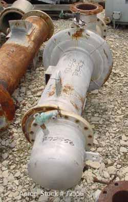 USED:Johnson-Hunt Ltd 2 pass shell and tube heat exchanger, 110 sq ft.Stainless steel tubes, carbon steel shell and heads. (100) 5/8"diameter x 6' long tubes rated for 196.5 psi (13.1 bar) and full v...
