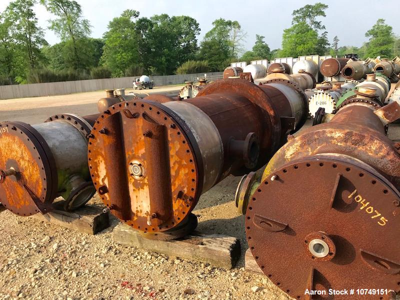Used – J. Oat & Sons 1130 sq. ft. Vertical Shell & Tube Heat Exchanger – Carbon Steel Shell, 316 SS Tubes