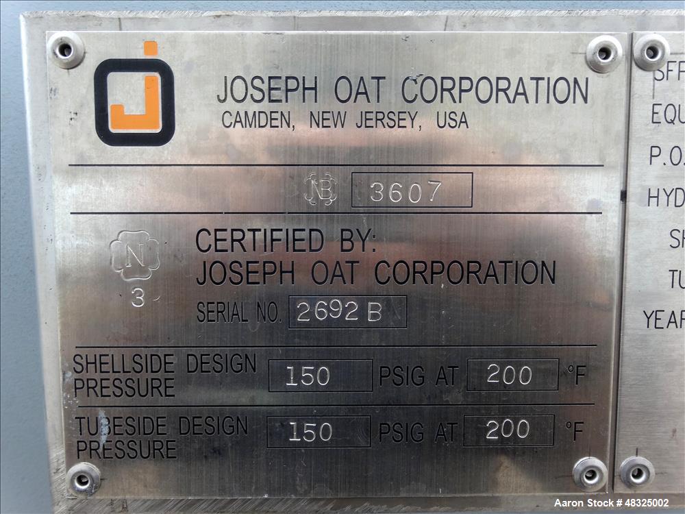 Unused- Joseph Oats Shell & Tube U-Tube Heat Exchanger.