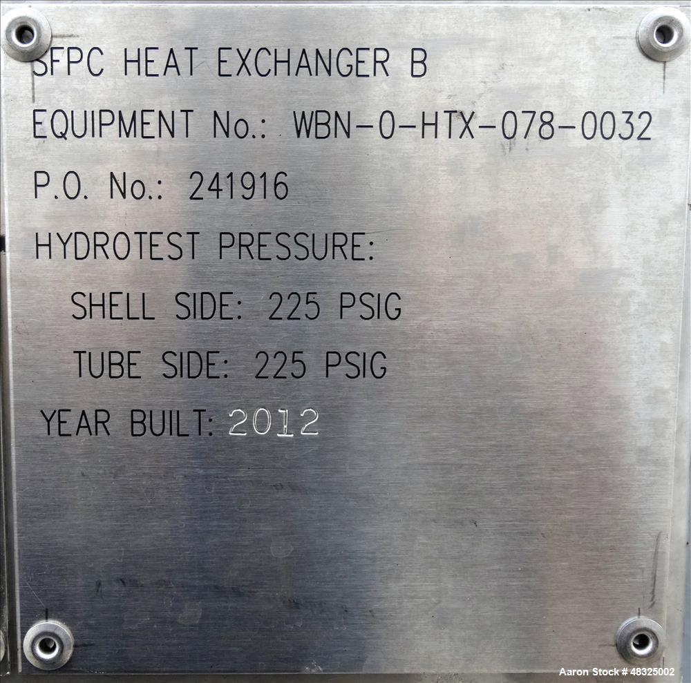 Unused Joseph Oat Corporation 8-Pass U-Tube Shell & Tube Heat Exchanger – 5,700 Sq Ft, Carbon Steel Shell, 304L SS Tubes