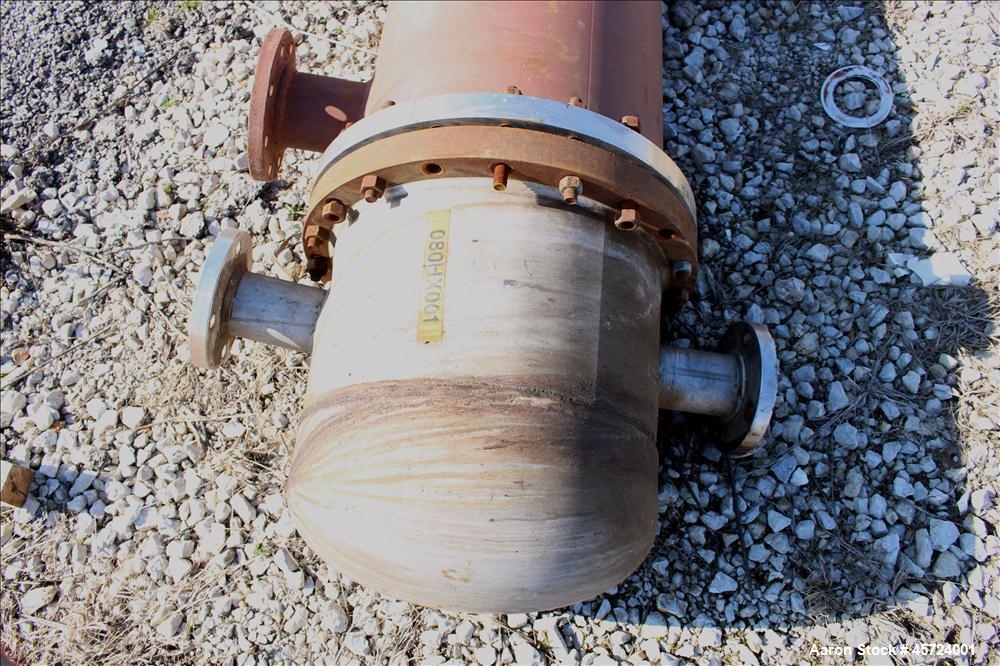 Used KAM Thermal Single Pass Shell & Tube Heat Exchange, 479 Square Feet, Horizontal. Carbon steel shell rated 100psi at -20 to 400 degrees F. (249) 3/4" Diameter x 120" long, 304L stainless steel tu...