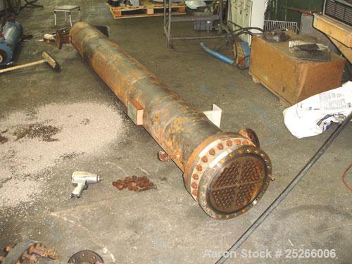 Used Kam Thermal 4 Pass U Tube Heat Exchanger, 194 square feet. 304 stainless steel tubes and tube sheets with (104) 3/4" diameter x 9'6" long tubes rated 200 psi at 400 deg F. Carbon steel shell and...