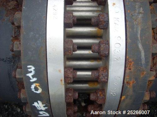 Used Kam Thermal 4 Pass U Tube Heat Exchanger, 194 Square Feet. 304 stainless steel tubes and tube sheets with (104) 3/4" diameter x 9'6" long tubes rated 200 psi at 400 deg F. Carbon steel shell and...