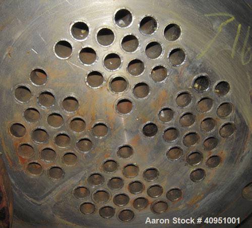 Used KAM Thermal 4 Pass Shell and Tube Heat Exchanger, Approximately 78 Square Feet, Horizontal. 316 stainless steel shell rated 150 psi/fv at 250 deg F. (68) 3/4" diameter x 71 1/2" long 316 stainle...