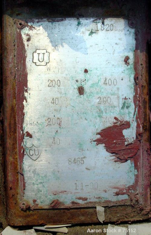 Used KAM Thermal U-Tube Heat Exchanger, 91 Square Feet, Horizontal. (52) 3/4" Diameter x 9' long 304 stainless steel tubes rated 200 psi at 400 deg F. Carbon steel heads/shell rated 200 psi at 400 de...