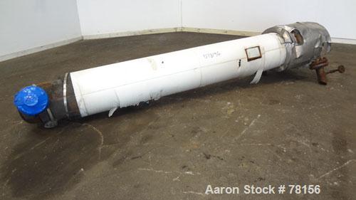 Used KAM Thermal U-Tube Heat Exchanger, 91 Square Feet, Horizontal. (52) 3/4" Diameter x 9' long 304 stainless steel tubes rated 200 psi at 400 degrees F. Carbon steel heads/shell rated 200 psi at 40...