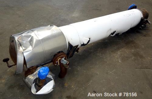 Used KAM Thermal U-Tube Heat Exchanger, 91 Square Feet, Horizontal. (52) 3/4" Diameter x 9' long 304 stainless steel tubes rated 200 psi at 400 degrees F. Carbon steel heads/shell rated 200 psi at 40...