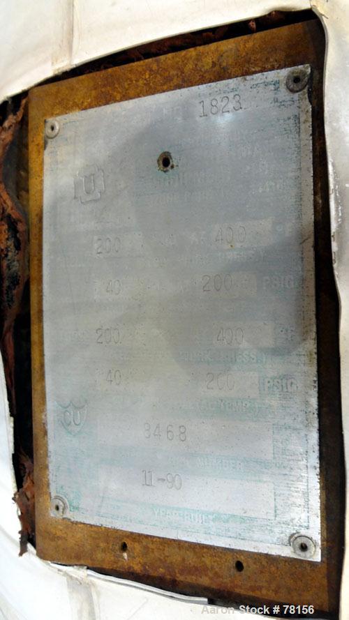 Used KAM Thermal U-Tube Heat Exchanger, 91 Square Feet, Horizontal. (52) 3/4" Diameter x 9' long 304 stainless steel tubes rated 200 psi at 400 degrees F. Carbon steel heads/shell rated 200 psi at 40...