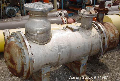 USED:Ketema single pass shell and tube heat exchanger, 216 sq ft, size 20-B-4, type 1-V-8BEM, horizontal. Carbon shell shell rated75 psi at 200 deg F, (276) 3/4" diameter x 4' long 316L stainlessstee...