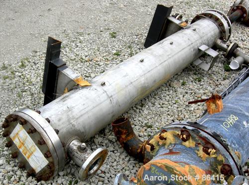 USED: Ketema U-tube shell and tube heat exchanger, 80 square feet, size 12-B-84, horizontal. 316L stainless steel shell rated 150 psi at 450 deg F, (56) 3/4" diameter x 7' long 316L stainless steel t...