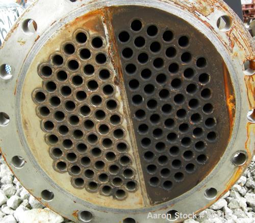 USED: Ketema U-tube shell and tube heat exchanger, 80 square feet, size 12-B-84, horizontal. 316L stainless steel shell rated 150 psi at 450 deg F, (56) 3/4" diameter x 7' long 316L stainless steel t...