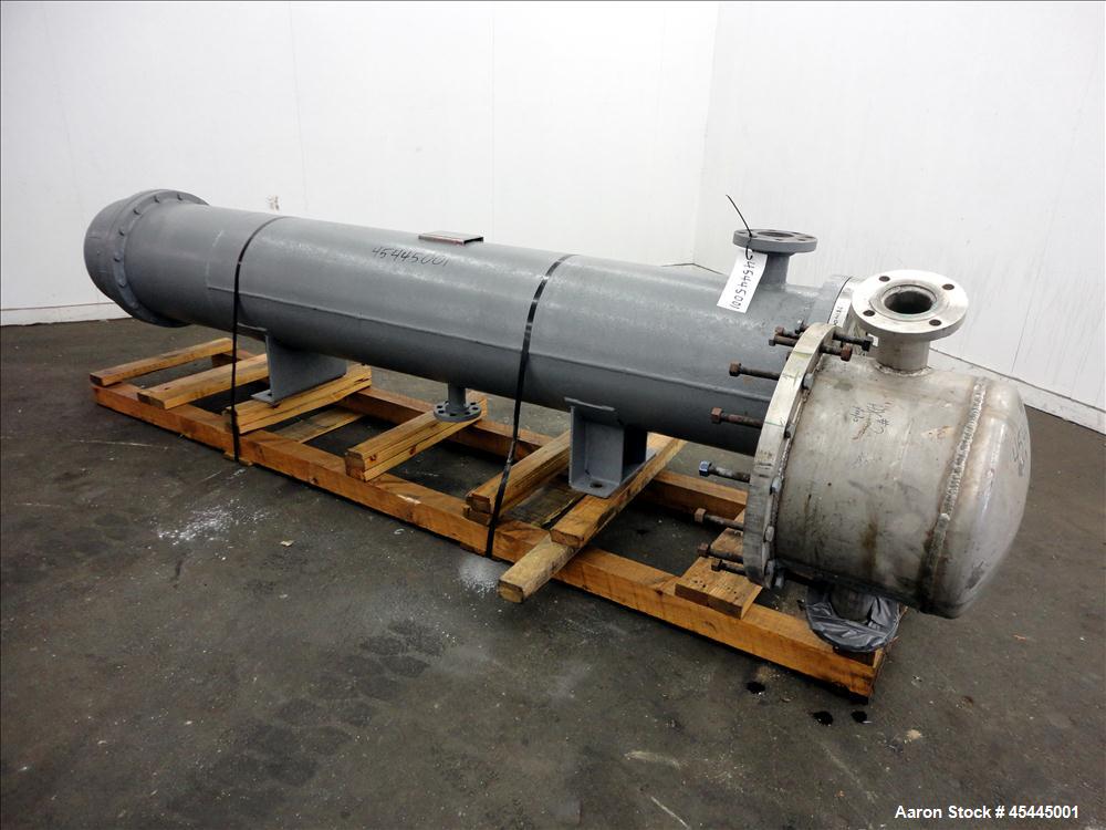 Used Ludell Manufacturing 6 Pass Shell & Tube Heat Exchanger, Approximately 264 Square Feet, Model 18-108-6, Horizontal. Carbon steel shell rated 200 psi at 400 degrees F, (150) 3/4" diameter x 9' lo...