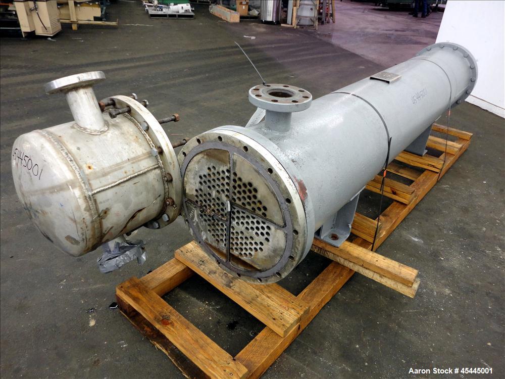 Used Ludell Manufacturing 6 Pass Shell & Tube Heat Exchanger, Approximately 264 Square Feet, Model 18-108-6, Horizontal. Carbon steel shell rated 200 psi at 400 degrees F, (150) 3/4" diameter x 9' lo...