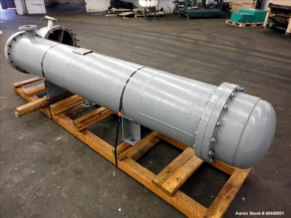 Used Ludell Manufacturing 6 Pass Shell & Tube Heat Exchanger, Approximately 264 Square Feet, Model 18-108-6, Horizontal. Carbon steel shell rated 200 psi at 400 degrees F, (150) 3/4" diameter x 9' lo...