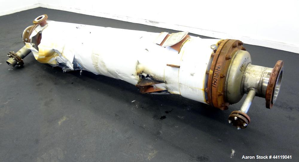 Used Mason Single Pass Shell & Tube Heat Exchanger, 448 Square Feet, Vertical. Carbon steel shell rated 100psi at -20 to 200 degrees F., (305) 5/8" diameter x 8 long 316L stainless steel tubes rated ...