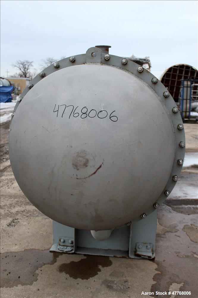 Used Monticello Exchanger & Mfg. 2 Pass Shell and Tube Heat Exchanger, Approximate 2,988 Square Feet, Horizontal. Approximate (953) 3/4" diameter x 16' long 316 stainless steel tubes rated 150 psi at...