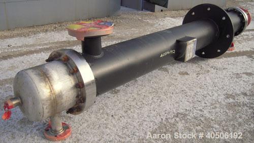 Unused- Mueller Single Pass Shell and Tube Heat Exchanger, 119 square feet, vertical. Tema Type BEM, Tema Size 10-96, Tema Class C. Carbon steel shell rated 150 psi at 600 deg F and -20 deg F at 150 ...