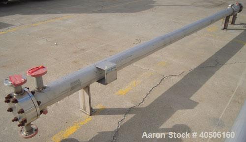 Unused- Mueller 2 Pass Shell and Tube Heat Exchanger, 101 square feet, horizontal. STI Tema Type BEM, Tema Size 6-240, Tema Class C. 304 stainless steel shell rated 125 psi at 600 deg F and -20 deg F...