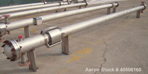 Unused- Mueller 2 Pass Shell and Tube Heat Exchanger, 101 square feet, horizontal. STI Tema Type BEM, Tema Size 6-240, Tema Class C. 304 stainless steel shell rated 125 psi at 600 deg F and -20 deg F...