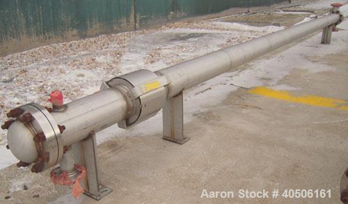 Unused- Mueller 2 Pass Shell and Tube Heat Exchanger, 101 square feet, horizontal. STI Tema Type BEM, Tema Size 6-240, Tema Class C. 304 stainless steel shell rated 125 psi at 600 deg F and -20 deg F...