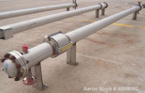 Unused- Mueller 2 Pass Shell and Tube Heat Exchanger, 101 square feet, horizontal. STI Tema Type BEM, Tema Size 6-240, Tema Class C. 304 stainless steel shell rated 125 psi at 600 deg F and -20 deg F...