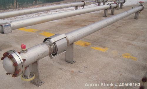 Unused- Mueller 2 Pass Shell and Tube Heat Exchanger, 101 square feet, horizontal. STI Tema Type BEM, Tema Size 6-240, Tema Class C. 304 stainless steel shell rated 125 psi at 600 deg F and -20 deg F...