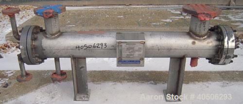 Unused- Mueller 4 Pass Shell And Tube Heat Exchanger, 9 square feet, Horizontal. Tema Type BEM, Tema Size 6-48, Tema Class C. 304 stainless steel shell rated 150 psi at 400 deg.f., and -20 deg.f. at ...