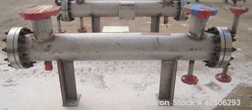 Unused- Mueller 4 Pass Shell And Tube Heat Exchanger, 9 square feet, Horizontal. Tema Type BEM, Tema Size 6-48, Tema Class C. 304 stainless steel shell rated 150 psi at 400 deg.f., and -20 deg.f. at ...