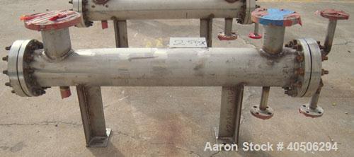 Unused- Mueller 4 Pass Shell And Tube Heat Exchanger, 9 square feet, Horizontal. Tema Type BEM, Tema Size 6-48, Tema Class C. 304 stainless steel shell rated 150 psi at 400 deg.f., and -20 deg.f. at ...