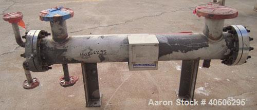 Unused- Mueller 4 Pass Shell And Tube Heat Exchanger, 9 square feet, Horizontal. Tema Type BEM, Tema Size 6-48, Tema Class C. 304 stainless steel shell rated 150 psi at 400 deg.f., and -20 deg.f. at ...