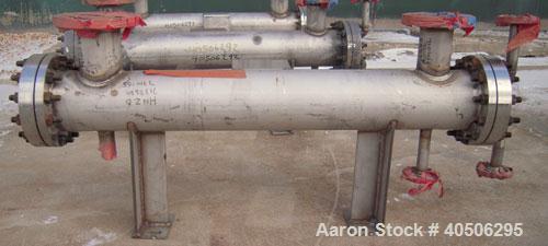 Unused- Mueller 4 Pass Shell And Tube Heat Exchanger, 9 square feet, Horizontal. Tema Type BEM, Tema Size 6-48, Tema Class C. 304 stainless steel shell rated 150 psi at 400 deg.f., and -20 deg.f. at ...