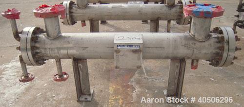 Unused- Mueller 4 Pass Shell And Tube Heat Exchanger, 9 square feet, Horizontal. Tema Type BEM, Tema Size 6-48, Tema Class C. 304 stainless steel shell rated 150 psi at 400 deg.f., and -20 deg.f. at ...