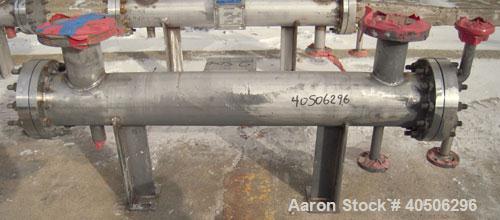 Unused- Mueller 4 Pass Shell And Tube Heat Exchanger, 9 square feet, Horizontal. Tema Type BEM, Tema Size 6-48, Tema Class C. 304 stainless steel shell rated 150 psi at 400 deg.f., and -20 deg.f. at ...
