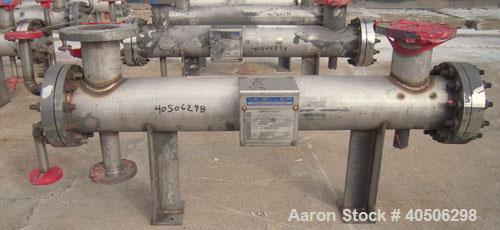 Unused- Mueller 4 Pass Shell And Tube Heat Exchanger, 9 Square Feet, Horizontal. STI Tema Type BEM, Tema Size 6-48, Tema Class C. 304 stainless steel shell rated 150 psi at 400 deg.f., and -20 deg.f....