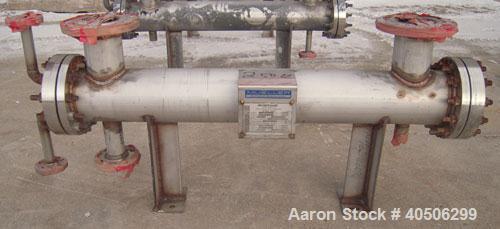 Unused- Mueller 4 Pass Shell And Tube Heat Exchanger, 9 Square Feet, Horizontal. STI Tema Type BEM, Tema Size 6-48, Tema Class C. 304 stainless steel shell rated 150 psi at 400 deg.f., and -20 deg.f....