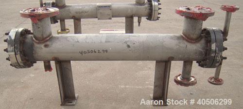 Unused- Mueller 4 Pass Shell And Tube Heat Exchanger, 9 Square Feet, Horizontal. STI Tema Type BEM, Tema Size 6-48, Tema Class C. 304 stainless steel shell rated 150 psi at 400 deg.f., and -20 deg.f....