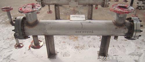 Unused- Mueller 4 Pass Shell And Tube Heat Exchanger, 9 Square Feet, Horizontal. STI Tema Type BEM, Tema Size 6-48, Tema Class C. 304 stainless steel shell rated 150 psi at 400 deg.f., and -20 deg.f....