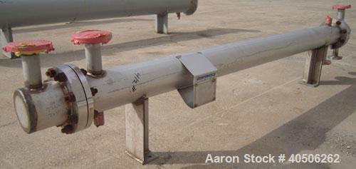 Unused- Mueller Single Pass Shell and Tube Heat Exchanger, 42 square feet, horizontal. Tema Type BEM, Tema Size 6-96, Tema Class C. 304 stainless steel shell rated 150 psi at 200 deg F and -20 deg F ...